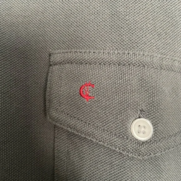 Criquet Organic Cotton Men's Long-Sleeve Polo - Charcoal Size XL EUC